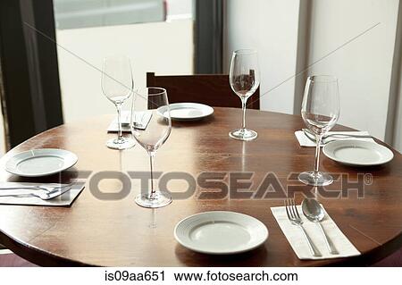 Table setting in restaurant View Large Photo Image Stock Image - Table setting in restaurant. Fotosearch