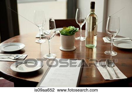 Table setting in restaurant View Large Photo Image Stock Image - Table setting in restaurant. Fotosearch