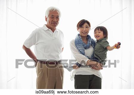Three generation family, portrait View Large Photo Image Stock Image - Three generation family, portrait. Fotosearch