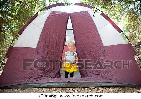 Young female toddler in tent doorway View Large Photo Image Stock Image - Young female toddler in tent doorway. Fotosearch
