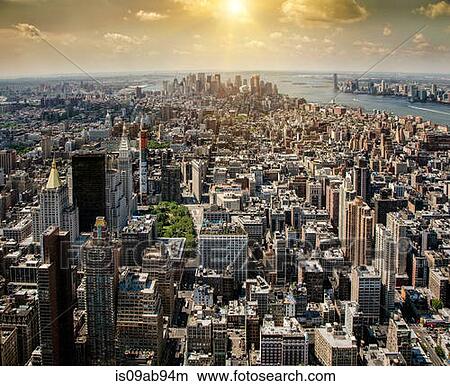 Aerial view of New York, New York State, USA View Large Photo Image Picture - Aerial view of New York, New York State, USA. Fotosearch