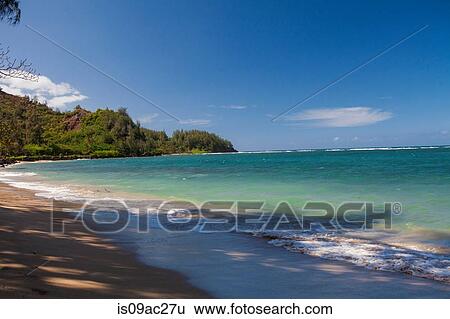 Stock Photograph - Beach, Kauai, Hawaii, USA. Fotosearch
