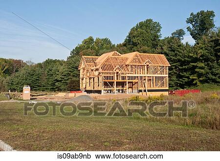 Construction of house View Large Photo Image Stock Image - Construction of house. Fotosearch