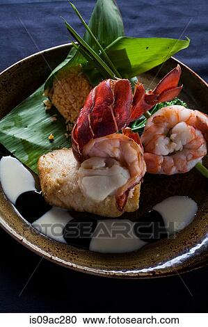 Hawaiian dish with prawns and garnish View Large Photo Image Stock Image - Hawaiian dish with prawns and garnish. Fotosearch