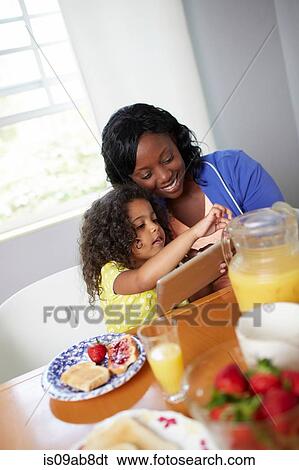 Mother and daughter having breakfast View Large Photo Image Stock Photograph - Mother and daughter having breakfast. Fotosearch
