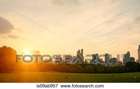 Stock Photo - New York skyline and central park, New York City, USA. Fotosearch