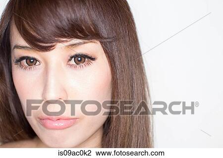 Portrait of brunette woman close up View Large Photo Image Stock Image - Portrait of brunette woman close up. Fotosearch
