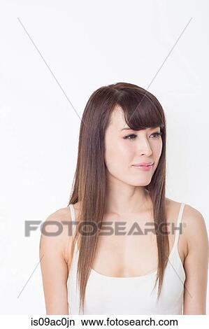 Portrait of woman looking away smiling View Large Photo Image Picture - Portrait of woman looking away smiling. Fotosearch