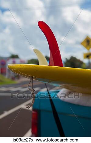 Stock Photo - Surf boards on truck, Kauai, Hawaii, USA. Fotosearch