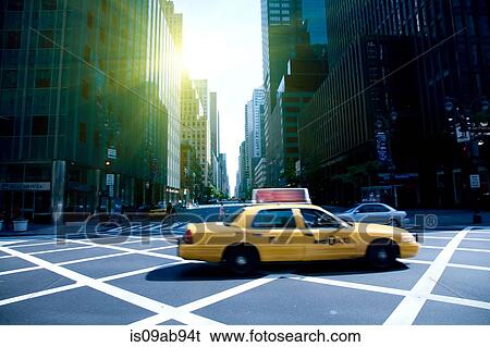 Yellow cab on grid, New York, New York State, USA View Large Photo Image Stock Photograph - Yellow cab on grid, New York, New York State, USA. Fotosearch