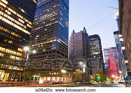 Picture - Park Avenue at dusk, New York City, USA. Fotosearch