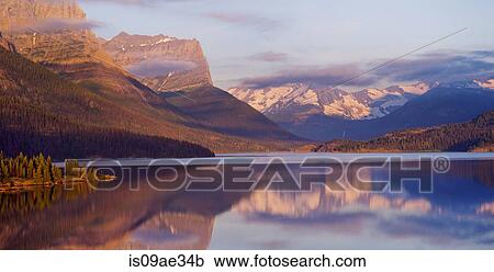 Stock Image - St Mary Lake, Glacier National Park, Montana, USA. Fotosearch