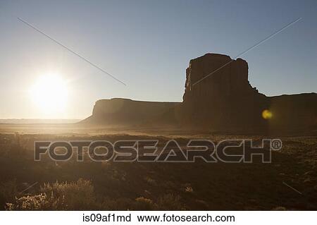 Stock Image - Sunrise at Monument Valley, Navajo, Arizona. USA. Fotosearch