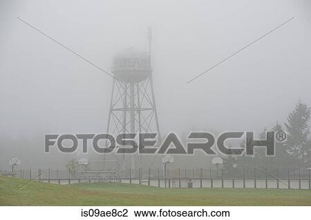 Water tower on foggy day View Large Photo Image Stock Image - Water tower on foggy day. Fotosearch