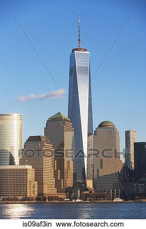 Manhattan skyline and river, New York, USA View Large Photo Image Picture - Manhattan skyline and river, New York, USA. Fotosearch