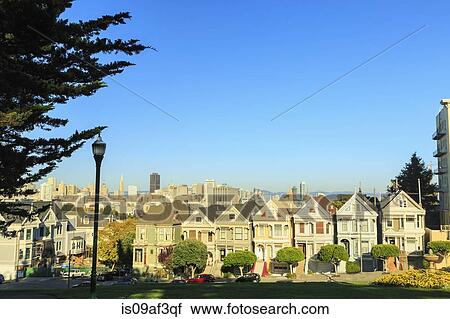 Painted Lady houses, Alamo Square area, San Francisco, California, USA View Large Photo Image Stock Image - Painted Lady houses, Alamo Square area, San Francisco, California, USA. Fotosearch