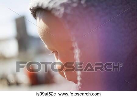 Toddler girl wearing hood View Large Photo Image Stock Image - Toddler girl wearing hood. Fotosearch
