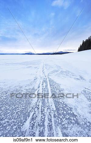Stock Image - Vast snow covered landscape, Colter Bay, Wyoming, USA. Fotosearch