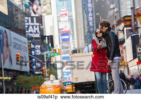 Stock Photography - Young couple on vacation, New York City, USA. Fotosearch