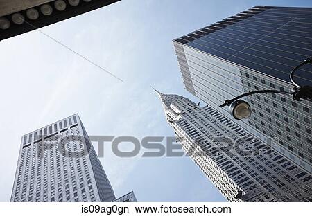 Picture - Cropped detail of Chrysler building and skyscrapers, New York, USA. Fotosearch