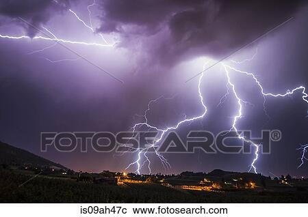 Lightning bolts over south Okanagan Valley, Penticton, British Columbia, Canada View Large Photo Image Stock Image - Lightning bolts over south Okanagan Valley, Penticton, British Columbia, Canada. Fotosearch