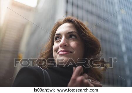 Young woman on street, New York, USA View Large Photo Image Stock Image - Young woman on street, New York, USA. Fotosearch