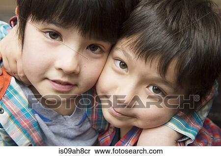 Portrait of happy brothers View Large Photo Image Stock Photography - Portrait of happy brothers. Fotosearch