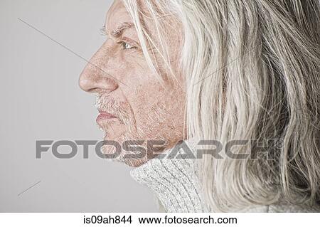 Picture - Portrait of mature man, side view. Fotosearch