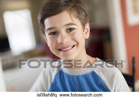 Portrait of smiling boy at home View Large Photo Image Stock Photography - Portrait of smiling boy at home. Fotosearch