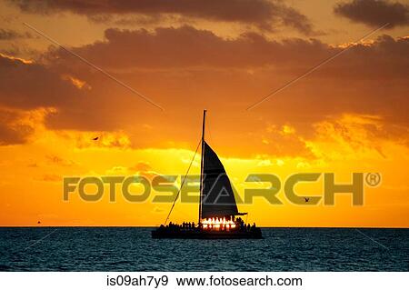 Sunset cruise, Key West. View Large Photo Image Stock Photo - Sunset cruise, Key West.. Fotosearch