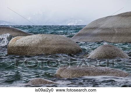 Boulders near shore, Lake Tahoe, California, USA View Large Photo Image Stock Image - Boulders near shore, Lake Tahoe, California, USA. Fotosearch