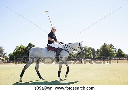 Mid adult man playing polo View Large Photo Image Picture - Mid adult man playing polo. Fotosearch