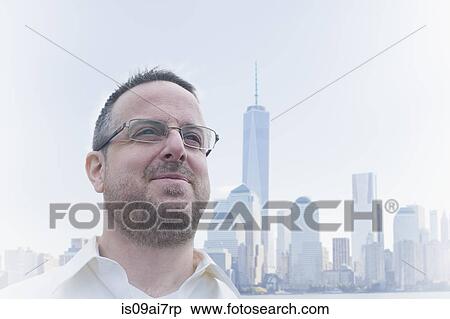 Portrait of mature man and cityscape, Jersey City, New Jersey State, USA View Large Photo Image Stock Photography - Portrait of mature man and cityscape, Jersey City, New Jersey State, USA. Fotosearch