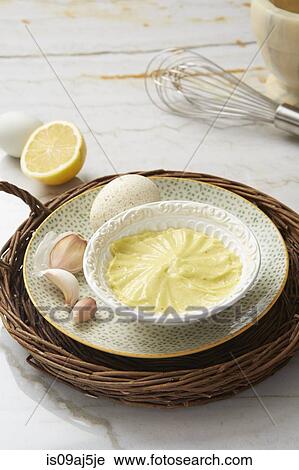 Classic aioli with lemon, fresh garlic and eggs View Large Photo Image Stock Image - Classic aioli with lemon, fresh garlic and eggs. Fotosearch