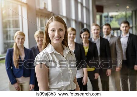 Portrait of male and female business team in office View Large Photo Image Stock Image - Portrait of male and female business team in office. Fotosearch