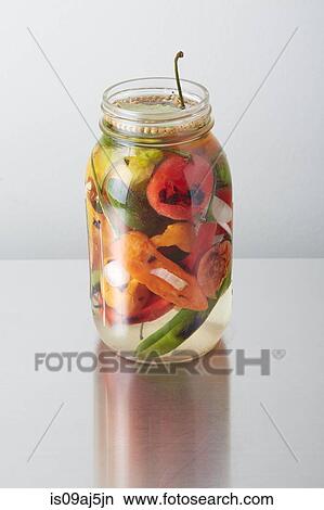 Selection of summer chilli peppers ready for pickling in jar View Large Photo Image Picture - Selection of summer chilli peppers ready for pickling in jar. Fotosearch