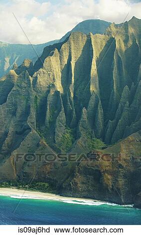 Elevated view of Kalalau Beach, Na Pali Coast, Kaua'i, Hawaii, USA View Large Photo Image Stock Image - Elevated view of Kalalau Beach, Na Pali Coast, Kaua'i, Hawaii, USA. Fotosearch