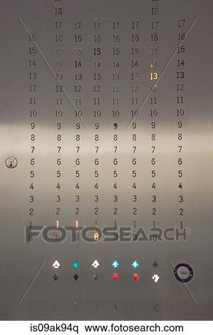 Close up of illuminated elevator information panel View Large Photo Image Stock Photography - Close up of illuminated elevator information panel. Fotosearch