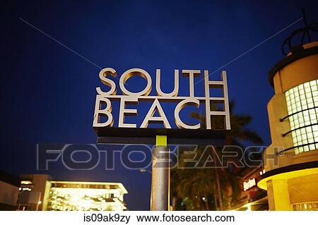 Sign for South Beach View Large Photo Image Stock Photo - Sign for South Beach. Fotosearch