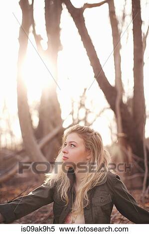 Woman in forest View Large Photo Image Stock Photography - Woman in forest. Fotosearch