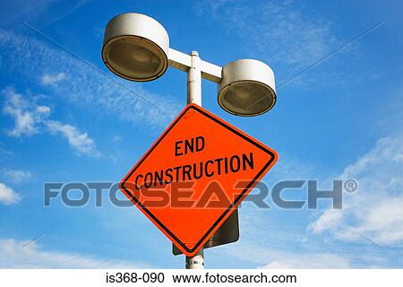 End construction sign View Large Photo Image Stock Image - End construction sign. Fotosearch