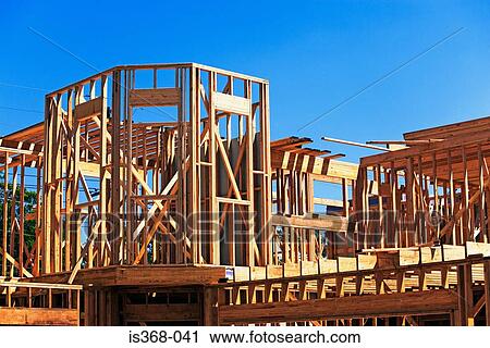 Stock Image - Houses under construction. Fotosearch