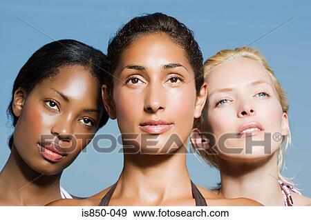 Stock Photo - Portrait of three women. Fotosearch