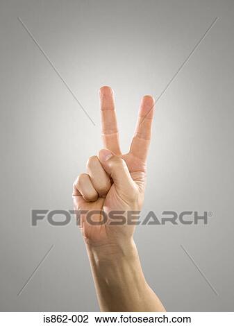 Stock Image - Victory sign. Fotosearch