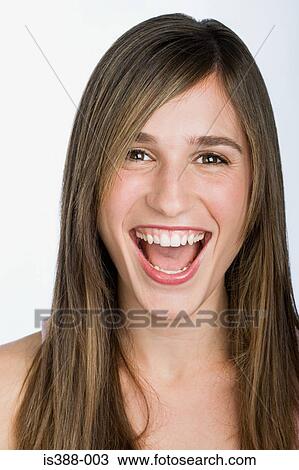 Stock Image - Headshot of a woman. Fotosearch