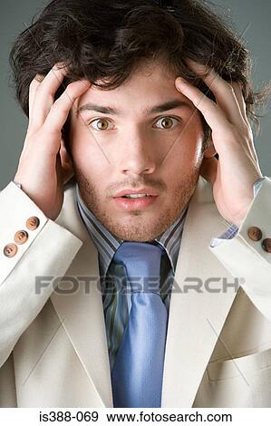 Shocked man View Large Photo Image Stock Photo - Shocked man. Fotosearch