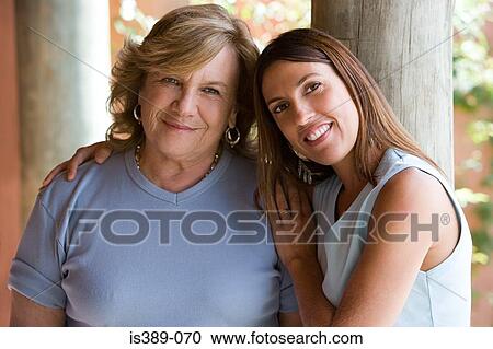 Stock Image - Portrait of a mother and daughter. Fotosearch