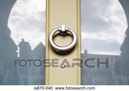 Door knocker on front door View Large Photo Image Stock Image - Door knocker on front door. Fotosearch