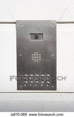 Intercom with security camera View Large Photo Image Stock Photo - Intercom with security camera. Fotosearch