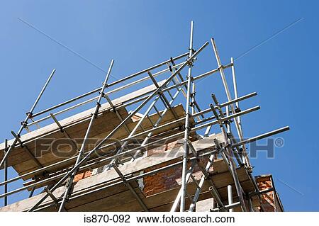 Scaffolding on a house View Large Photo Image Stock Image - Scaffolding on a house. Fotosearch